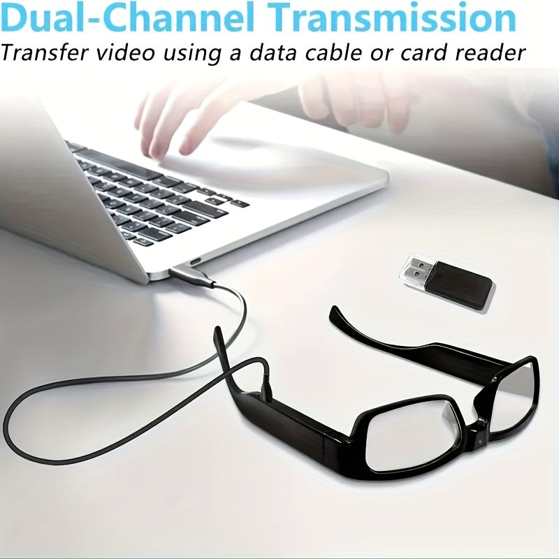 1pc 1080p HD Video Glasses Camera | Portable Digital Video Recorder with 64GB Memory Card, One-Click Operation Rechargeable Lithium Battery, Ideal for Sports & Outdoor Activities