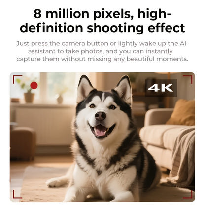 AI Smart Multifunction Glasses in HD Camera Bluetooth Calling and Music Playback Multi Language Translation Three Interchangeable Lenses Clear Fashion Glasses Yellow Lightweight and Portable Perfect for Photos and Seamless Co