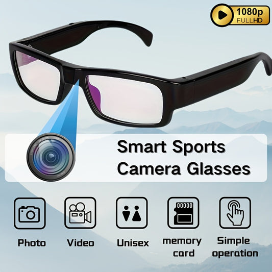 1pc 1080p HD Video Glasses Camera | Portable Digital Video Recorder with 64GB Memory Card, One-Click Operation Rechargeable Lithium Battery, Ideal for Sports & Outdoor Activities