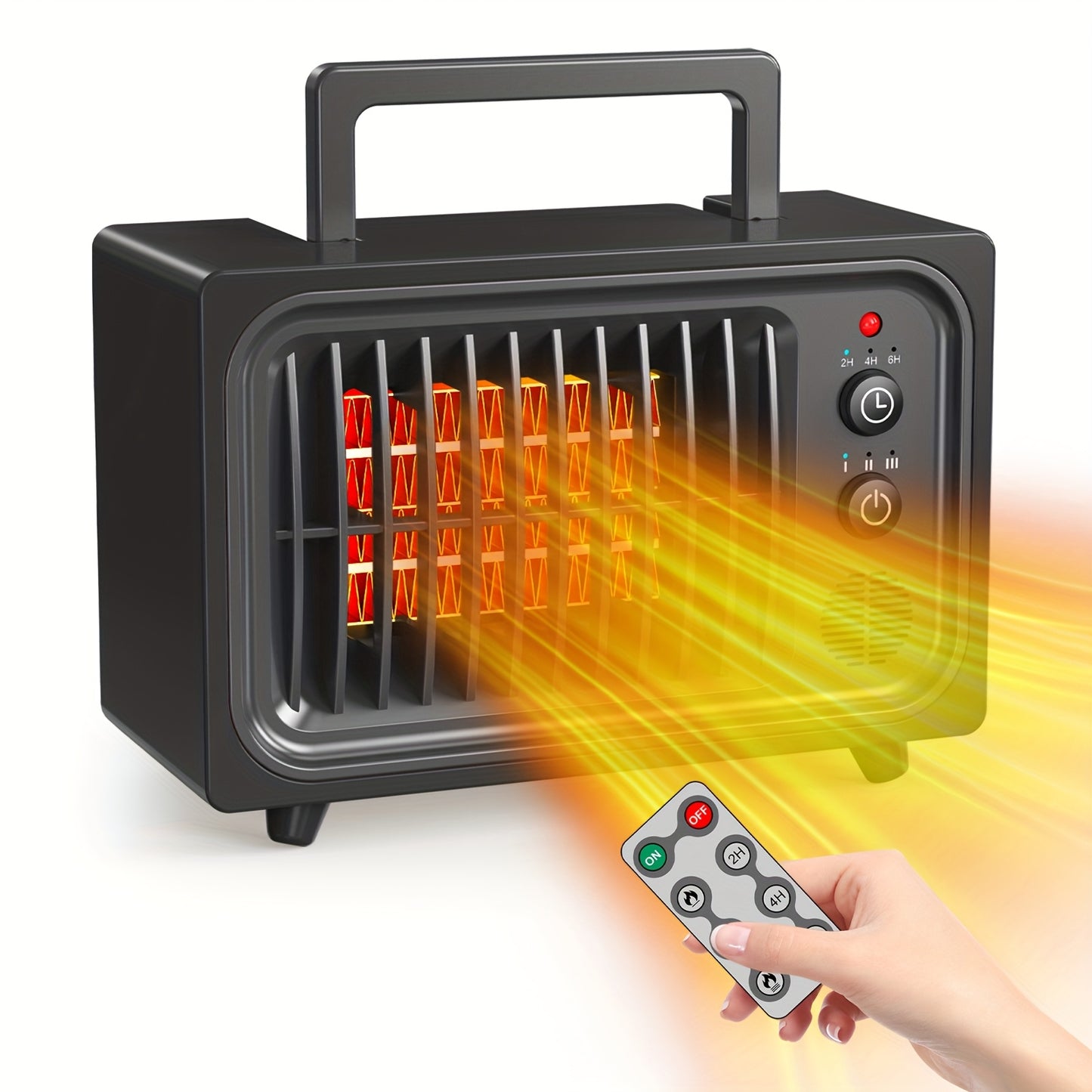 Zayman 600W Portable Electric Heater – PTC Fast Heat, Remote, Digital Thermostat & Safety Features