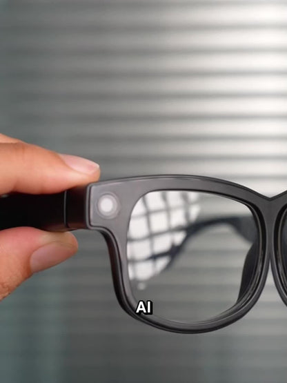 AI Smart Multifunction Glasses in HD Camera Bluetooth Calling and Music Playback Multi Language Translation Three Interchangeable Lenses Clear Fashion Glasses Yellow Lightweight and Portable Perfect for Photos and Seamless Co