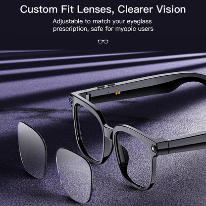 AI Smart Multifunction Glasses in HD Camera Bluetooth Calling and Music Playback Multi Language Translation Three Interchangeable Lenses Clear Fashion Glasses Yellow Lightweight and Portable Perfect for Photos and Seamless Co