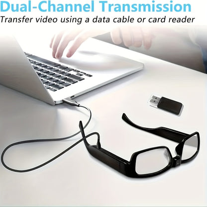 1pc 1080p HD Video Glasses Camera | Portable Digital Video Recorder with 64GB Memory Card, One-Click Operation Rechargeable Lithium Battery, Ideal for Sports & Outdoor Activities