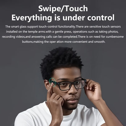 AI Smart Multifunction Glasses in HD Camera Bluetooth Calling and Music Playback Multi Language Translation Three Interchangeable Lenses Clear Fashion Glasses Yellow Lightweight and Portable Perfect for Photos and Seamless Co