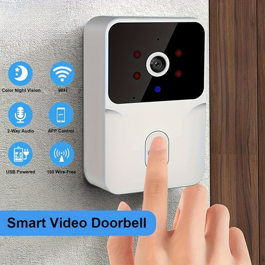 Smart HD Wireless Video Doorbell – Night Vision, 2-Way Call, Voice Change, WiFi Rechargeable