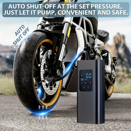 DY&LM 150PSI Portable Wireless Tire Inflator – Digital Air Compressor for Cars, Bikes & Sports