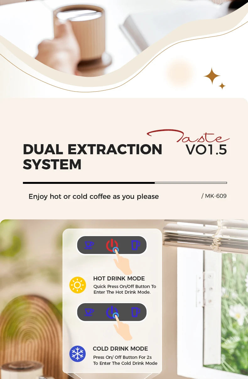 Cafelffe 3in1 Capsule Coffee Machine Hot/Cold Multiple Espresso Cafetera Cappuccino Coffee Maker Dolce Gusto Nespresso Powder 19