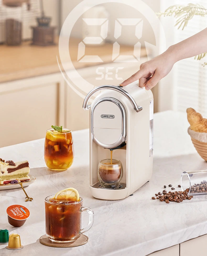 Cafelffe 3in1 Capsule Coffee Machine Hot/Cold Multiple Espresso Cafetera Cappuccino Coffee Maker Dolce Gusto Nespresso Powder 19