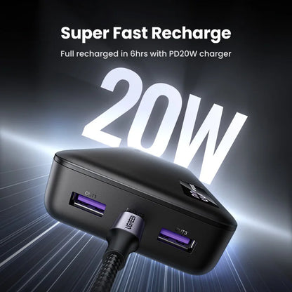UGREEN 20000mAh PD 20W Power Bank Fast Charge Portable PowerBank for iPhone 17 16 15 Pro Max Xiaomi Phone External Battery 30W