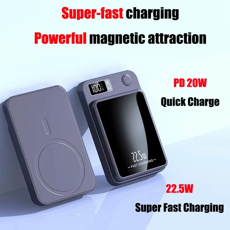 Xiaomi MiJia100000mAh Magnetic Wireless Power Bank Fast Charger For Magsafe Portable Auxiliary Battery Pack For iphone Samsung
