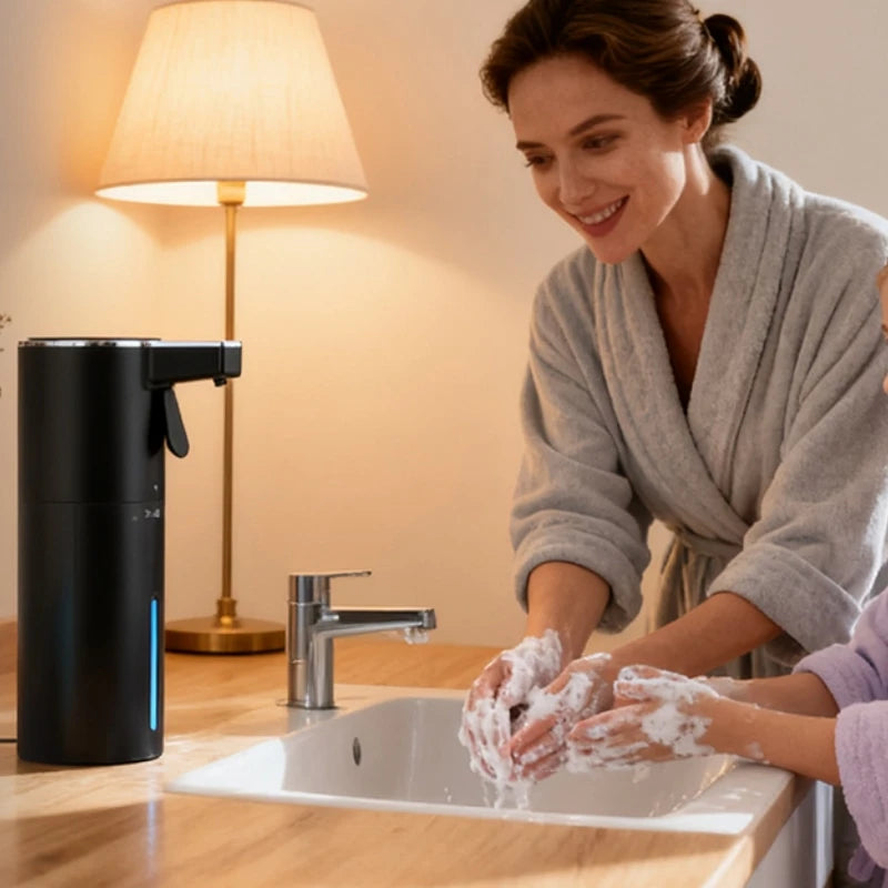 400ml Wall Mounted Automatic Soap Dispenser Foam Smart Hand Washing Machine Liquid Rechargeable Bathroom Kitchen Touching Sensor