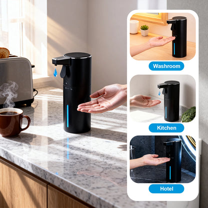 400ml Wall Mounted Automatic Soap Dispenser Foam Smart Hand Washing Machine Liquid Rechargeable Bathroom Kitchen Touching Sensor