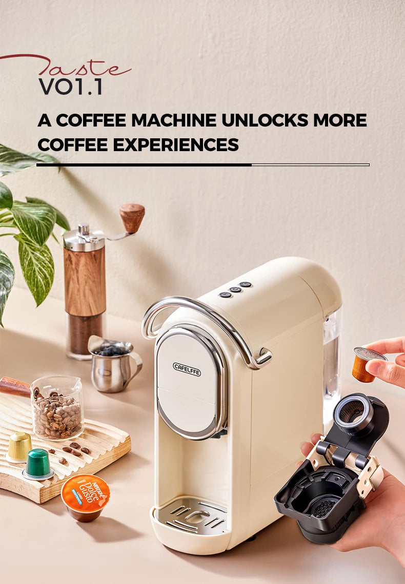 Cafelffe 3in1 Capsule Coffee Machine Hot/Cold Multiple Espresso Cafetera Cappuccino Coffee Maker Dolce Gusto Nespresso Powder 19