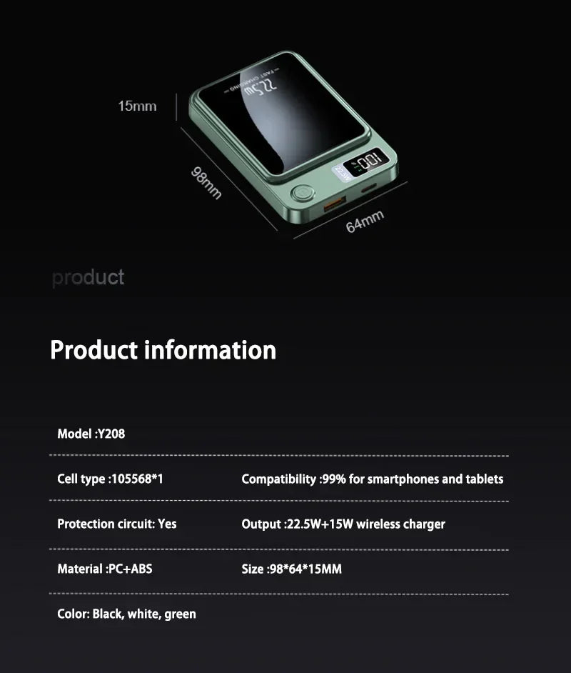 Xiaomi MiJia100000mAh Magnetic Wireless Power Bank Fast Charger For Magsafe Portable Auxiliary Battery Pack For iphone Samsung