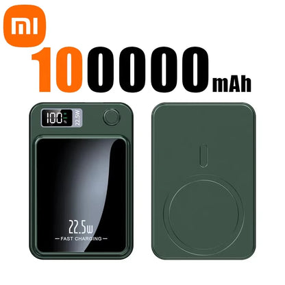 Xiaomi MiJia100000mAh Magnetic Wireless Power Bank Fast Charger For Magsafe Portable Auxiliary Battery Pack For iphone Samsung