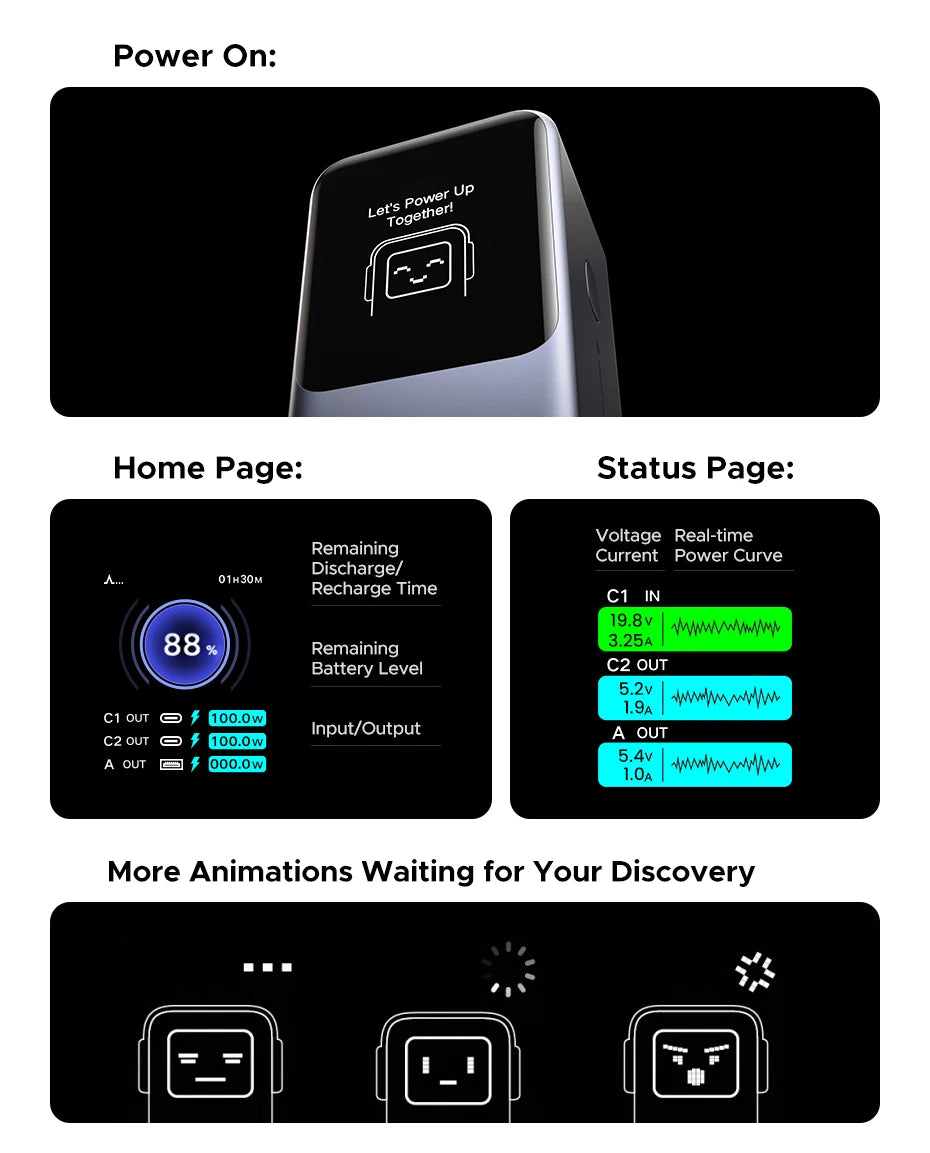 UGREEN Nexode 200W 25000mAh Power Bank Portable PD External Battery PowerBank for Macbook Pro for iPad Fast Charge Power Station