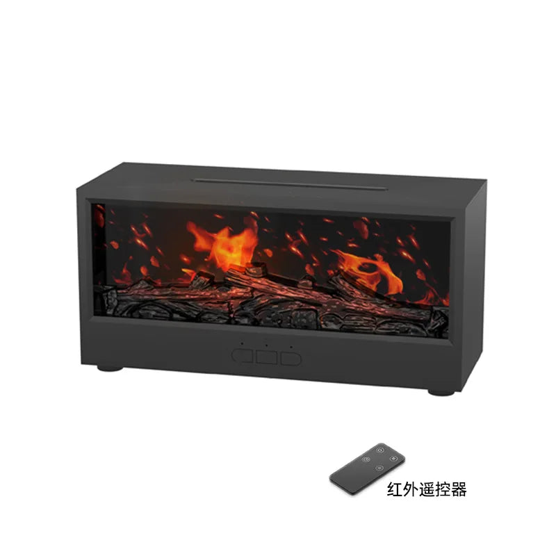 Fireplace Aromatherapy Machine 3D Simulation Flame Ambient Light Small Household Wood Grain Air Humidifier Fireplace