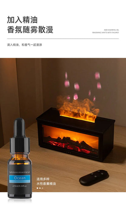 Fireplace Aromatherapy Machine 3D Simulation Flame Ambient Light Small Household Wood Grain Air Humidifier Fireplace