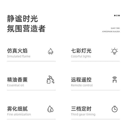 Fireplace Aromatherapy Machine 3D Simulation Flame Ambient Light Small Household Wood Grain Air Humidifier Fireplace