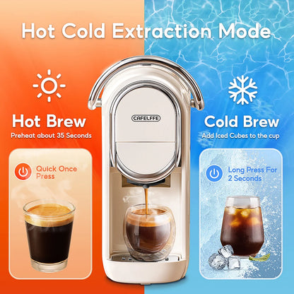 Cafelffe 3in1 Capsule Coffee Machine Hot/Cold Multiple Espresso Cafetera Cappuccino Coffee Maker Dolce Gusto Nespresso Powder 19
