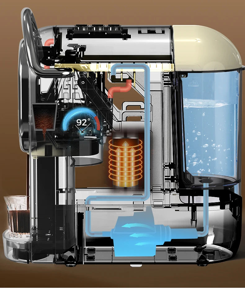 Cafelffe 3in1 Capsule Coffee Machine Hot/Cold Multiple Espresso Cafetera Cappuccino Coffee Maker Dolce Gusto Nespresso Powder 19