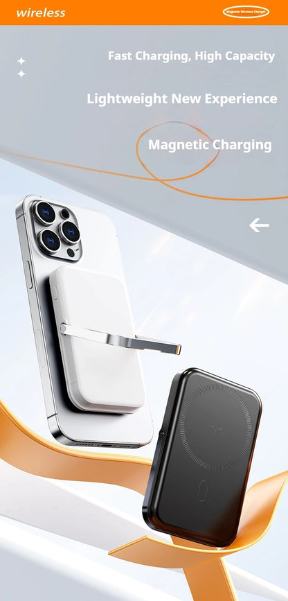 JoltPact Portable Charger Powerbank With Cable PD20W Power Bank Wireless 15W With Phone Holder LED Display Mobile Phone Backup