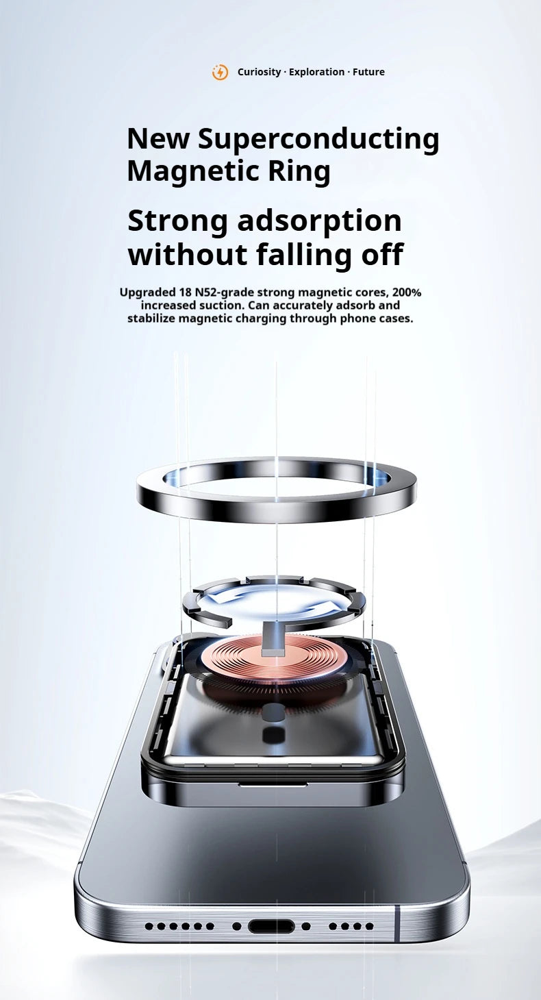 JoltPact Portable Charger Powerbank With Cable PD20W Power Bank Wireless 15W With Phone Holder LED Display Mobile Phone Backup