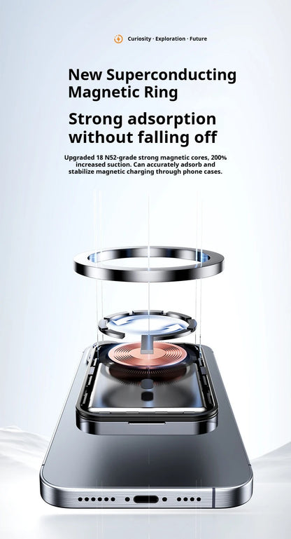 JoltPact Portable Charger Powerbank With Cable PD20W Power Bank Wireless 15W With Phone Holder LED Display Mobile Phone Backup