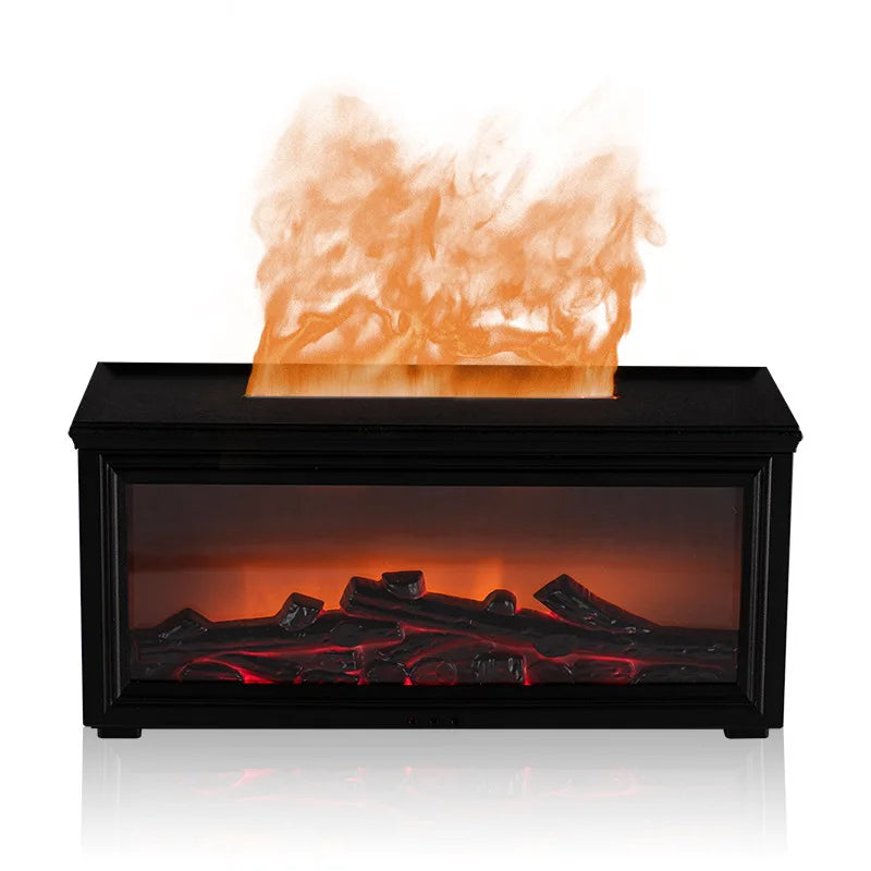 Fireplace Aromatherapy Machine 3D Simulation Flame Ambient Light Small Household Wood Grain Air Humidifier Fireplace
