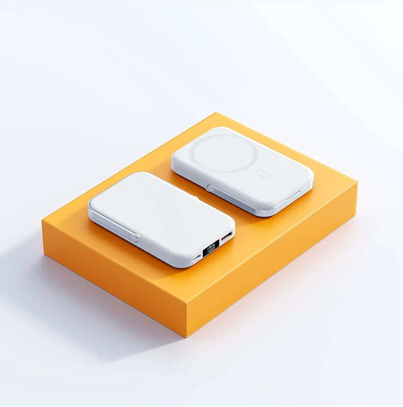 JoltPact Portable Charger Powerbank With Cable PD20W Power Bank Wireless 15W With Phone Holder LED Display Mobile Phone Backup