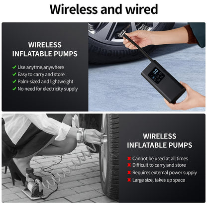 DY&LM 150PSI Portable Wireless Tire Inflator – Digital Air Compressor for Cars, Bikes & Sports