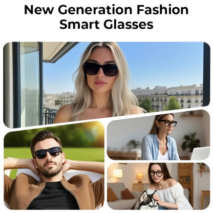 AI Smart Multifunction Glasses in HD Camera Bluetooth Calling and Music Playback Multi Language Translation Three Interchangeable Lenses Clear Fashion Glasses Yellow Lightweight and Portable Perfect for Photos and Seamless Co