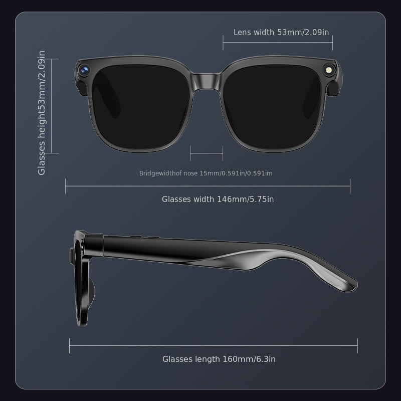 AI Smart Multifunction Glasses in HD Camera Bluetooth Calling and Music Playback Multi Language Translation Three Interchangeable Lenses Clear Fashion Glasses Yellow Lightweight and Portable Perfect for Photos and Seamless Co