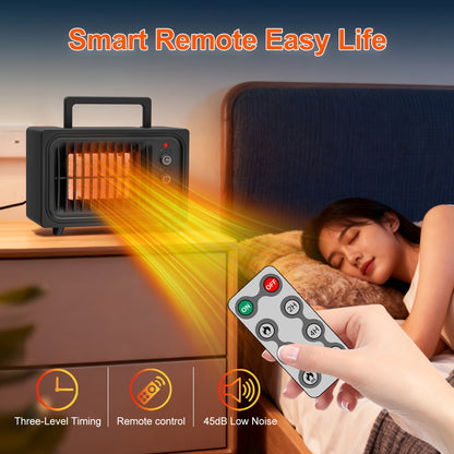 Zayman 600W Portable Electric Heater – PTC Fast Heat, Remote, Digital Thermostat & Safety Features