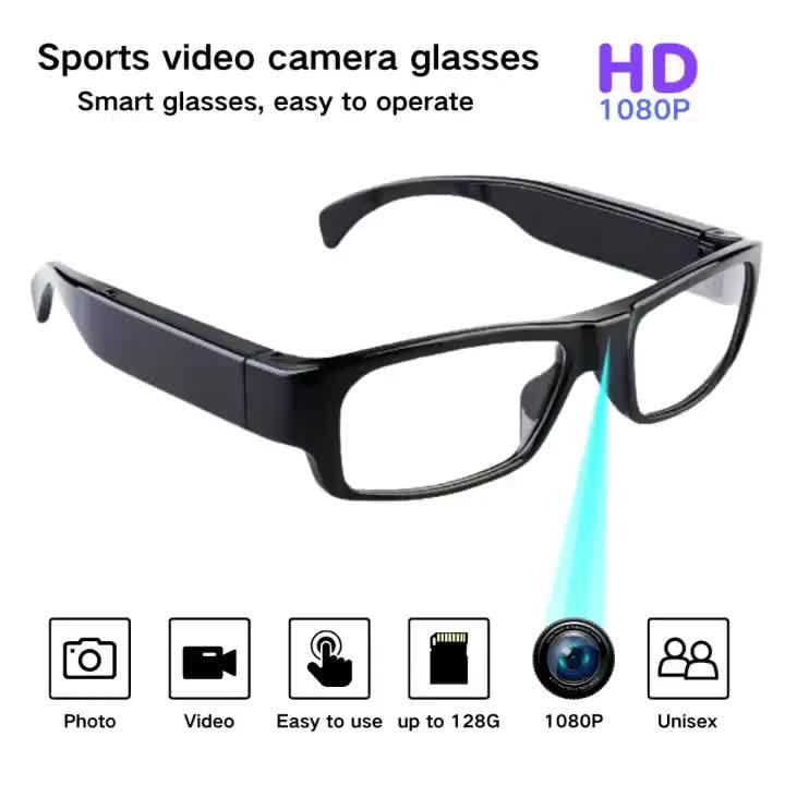 1pc 1080p HD Video Glasses Camera | Portable Digital Video Recorder with 64GB Memory Card, One-Click Operation Rechargeable Lithium Battery, Ideal for Sports & Outdoor Activities