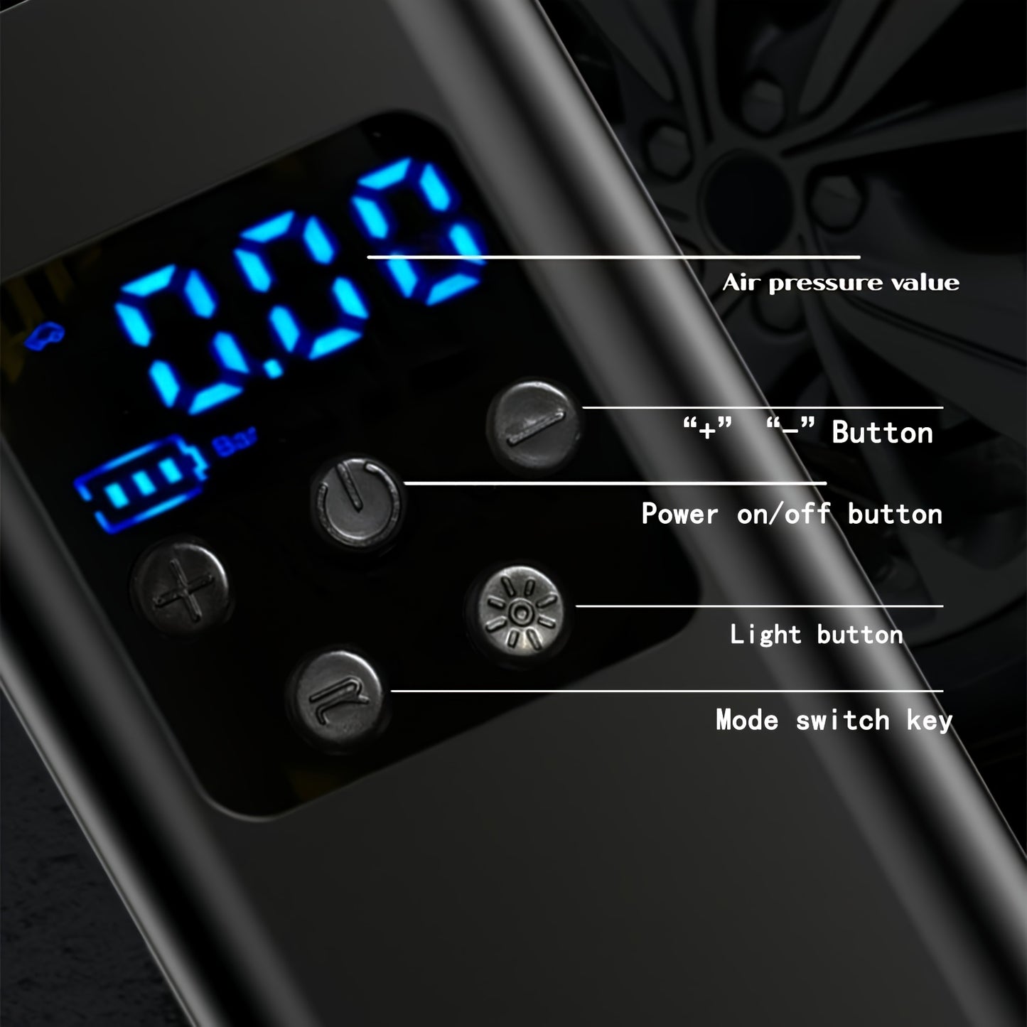 DY&LM 150PSI Portable Wireless Tire Inflator – Digital Air Compressor for Cars, Bikes & Sports