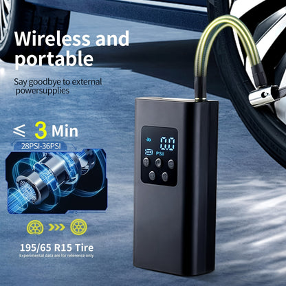DY&LM 150PSI Portable Wireless Tire Inflator – Digital Air Compressor for Cars, Bikes & Sports