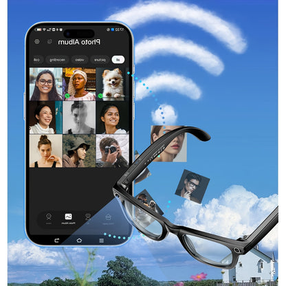 AI Smart Multifunction Glasses in HD Camera Bluetooth Calling and Music Playback Multi Language Translation Three Interchangeable Lenses Clear Fashion Glasses Yellow Lightweight and Portable Perfect for Photos and Seamless Co