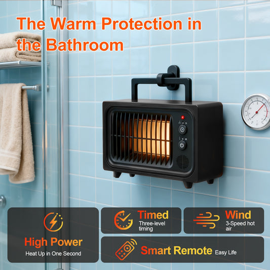 Zayman 600W Portable Electric Heater – PTC Fast Heat, Remote, Digital Thermostat & Safety Features