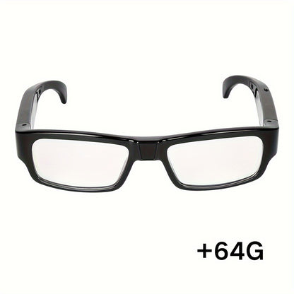 1pc 1080p HD Video Glasses Camera | Portable Digital Video Recorder with 64GB Memory Card, One-Click Operation Rechargeable Lithium Battery, Ideal for Sports & Outdoor Activities